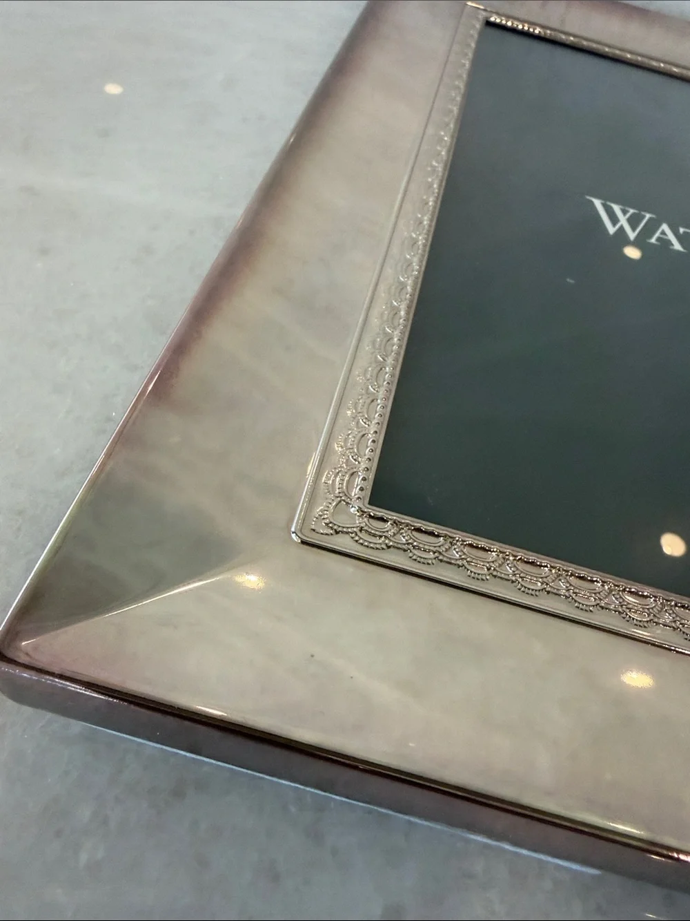 Waterford Polished Silver Picture Frame with Decorative Inner Border